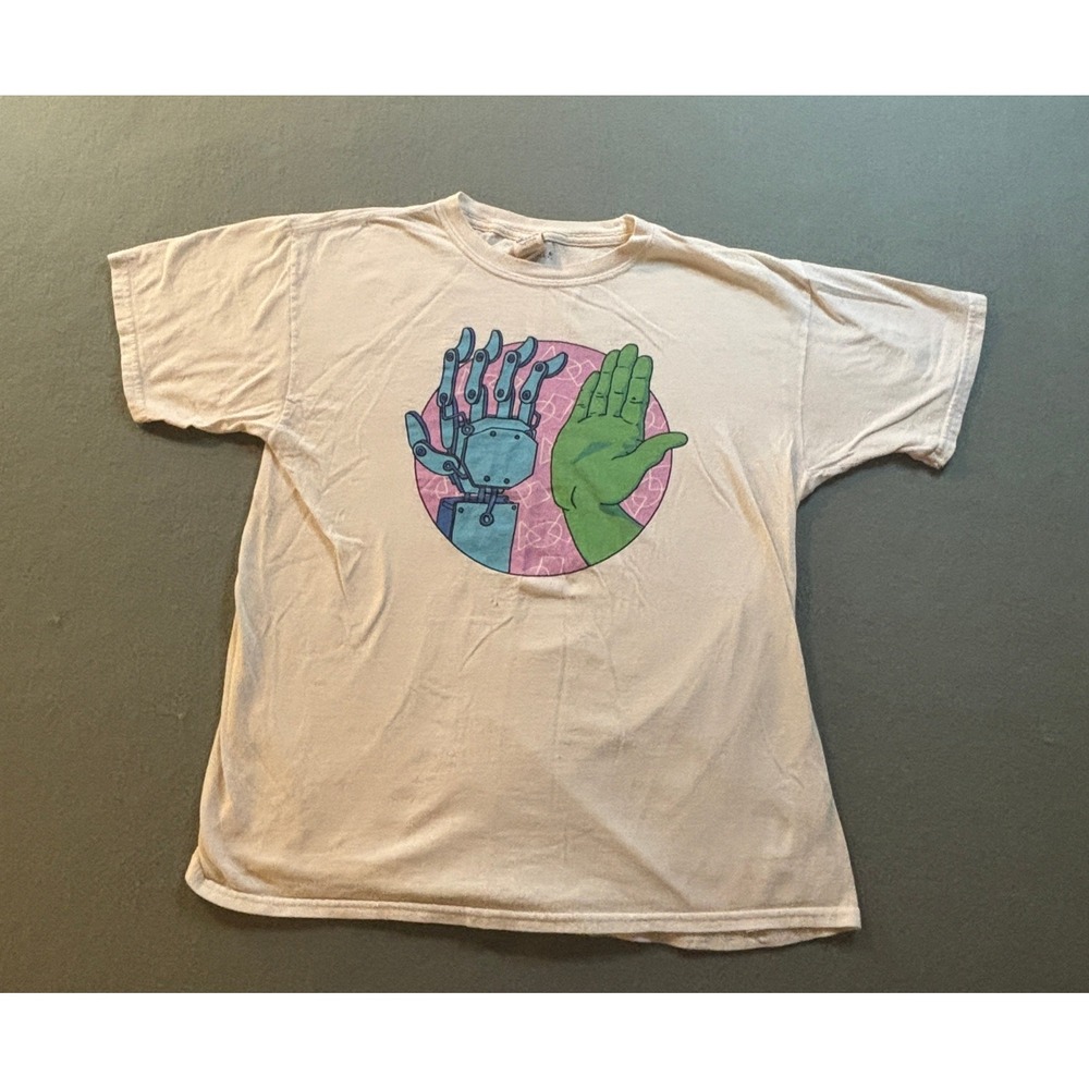 Gildan Softstyle FIRST Robotics Robot Alien High Five Graphic T-Shirt Kids XL